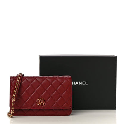 Chanel Lambskin Quilted Infinity Wallet On Chain WOC Burgundy 11 of 11