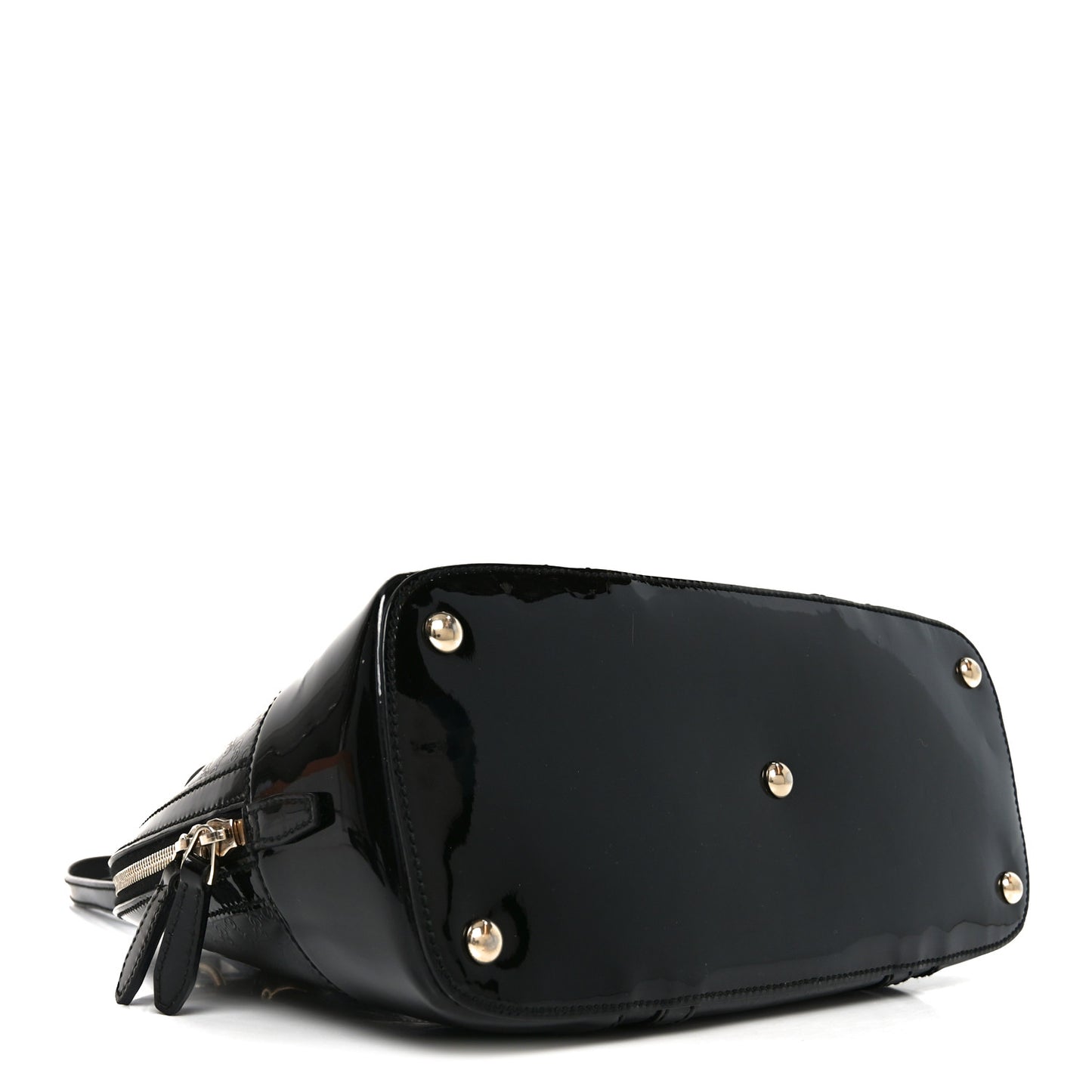 Patent Microguccissima Small Nice Top Handle Dome Bag Black