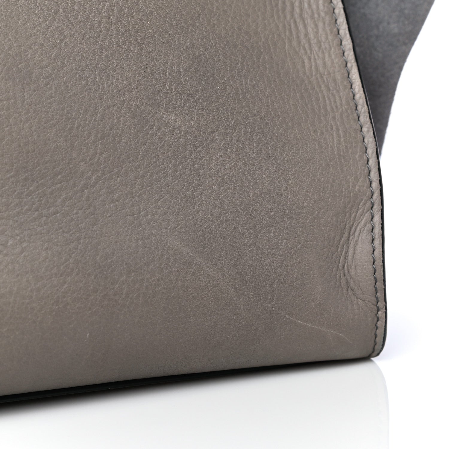 Celine Drummed Calfskin Suede Medium Trapeze Almond 14 of 14