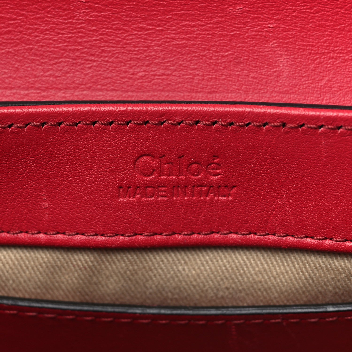 Chloe Calfskin Crocodile Embossed Mini C Double Carry Dusky Red 5 of 8