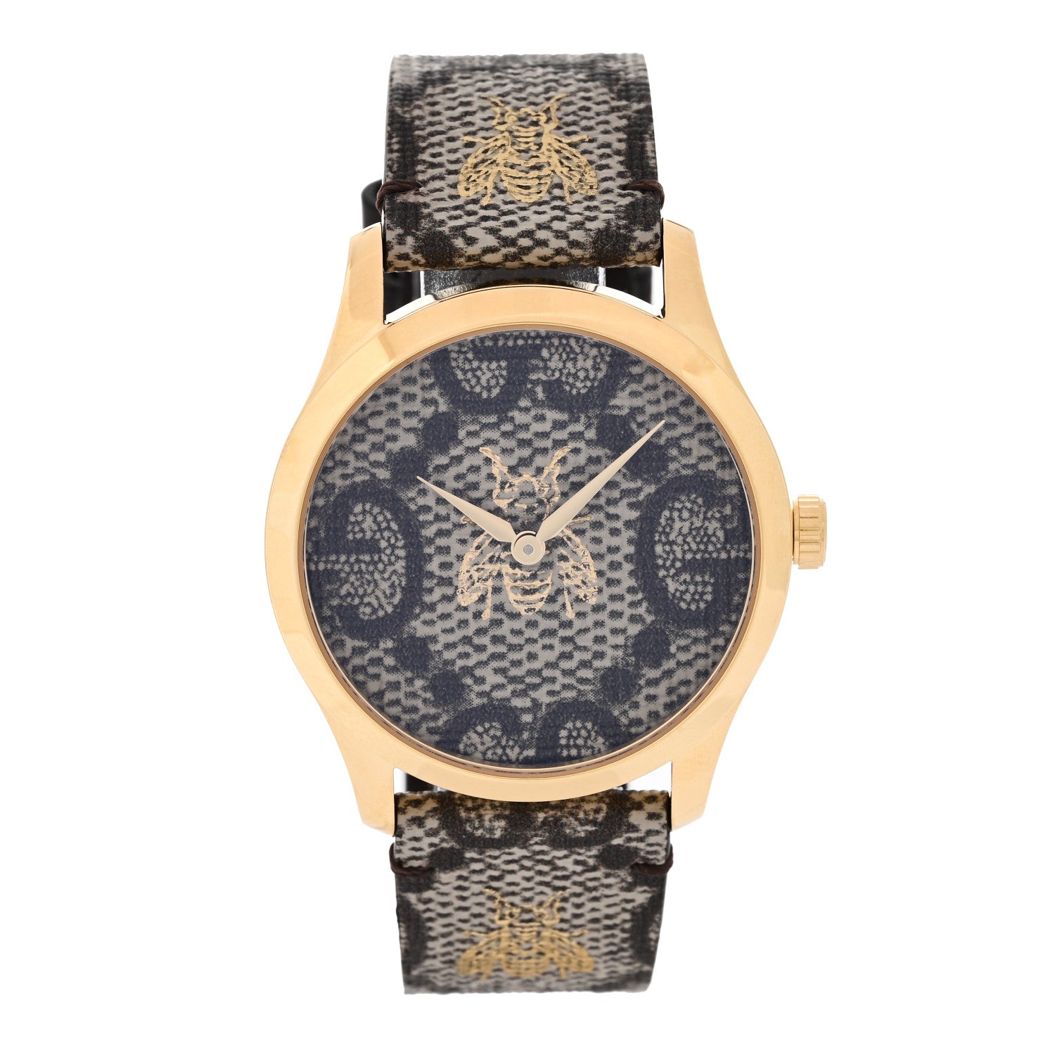 Gucci Stainless Steel Canvas 38mm G-Timeless GG Supreme Bee Quartz Watch Brown 1 of 5