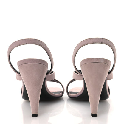 Hermes Suede Goatskin Glamour 95 Sandals 37 Rose Porcelaine 6 of 15