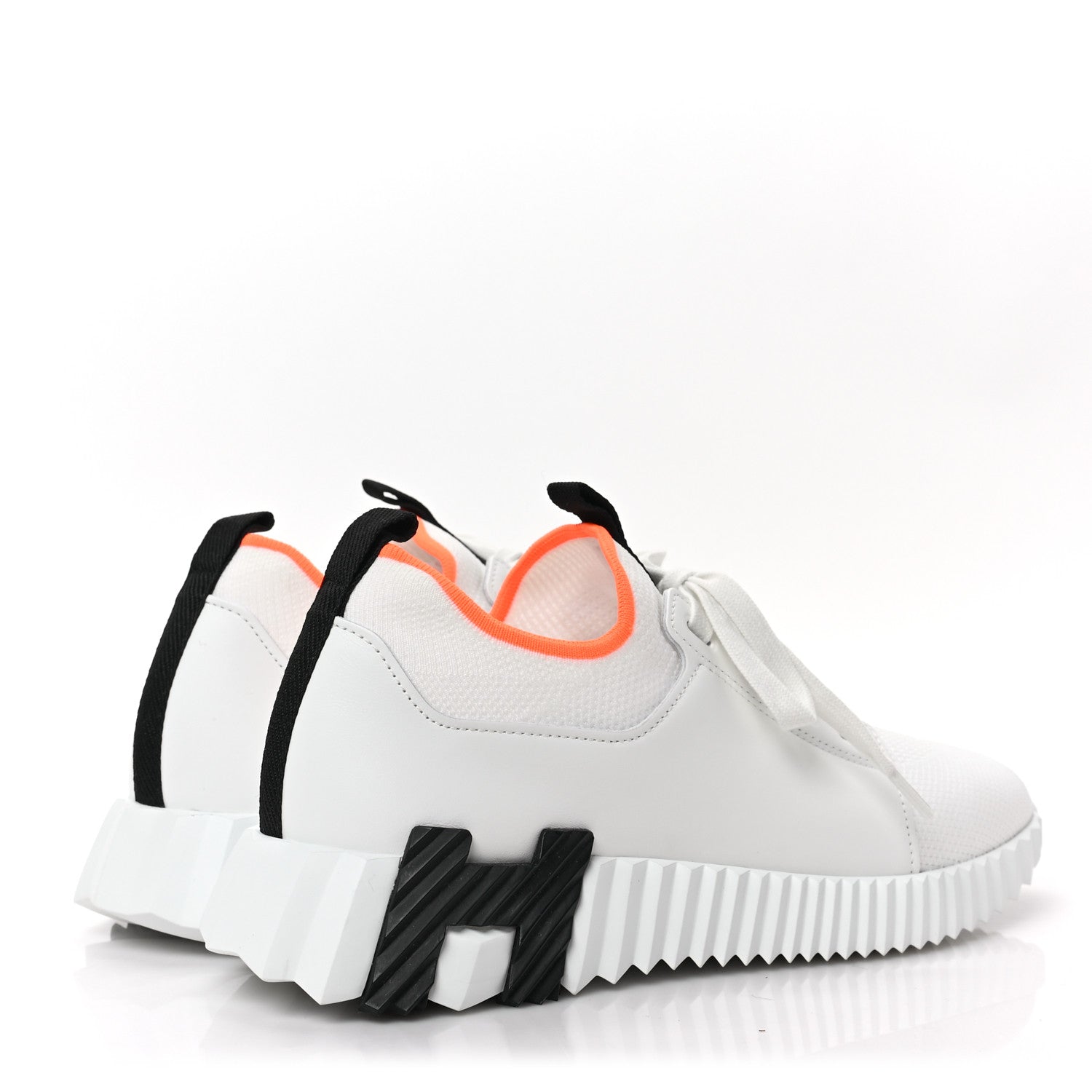 Hermes Knit Calfskin Depart Sneakers 38 White 4 of 6
