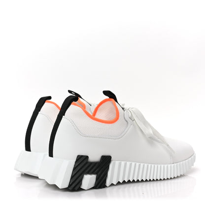 Hermes Knit Calfskin Depart Sneakers 38 White 4 of 6