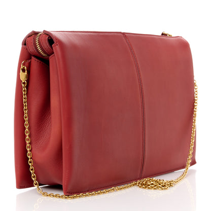 Celine Supple Natural Calfskin Tri-Fold Clutch Red 3 of 11