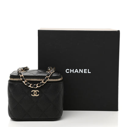 Chanel Caviar Quilted Mini Vanity Case With Chain Black 12 of 12
