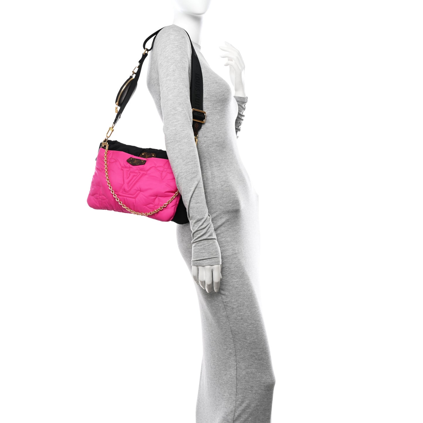 Econyl Monogram Pillow Maxi Multi Pochette Accessories Black Fuchsia