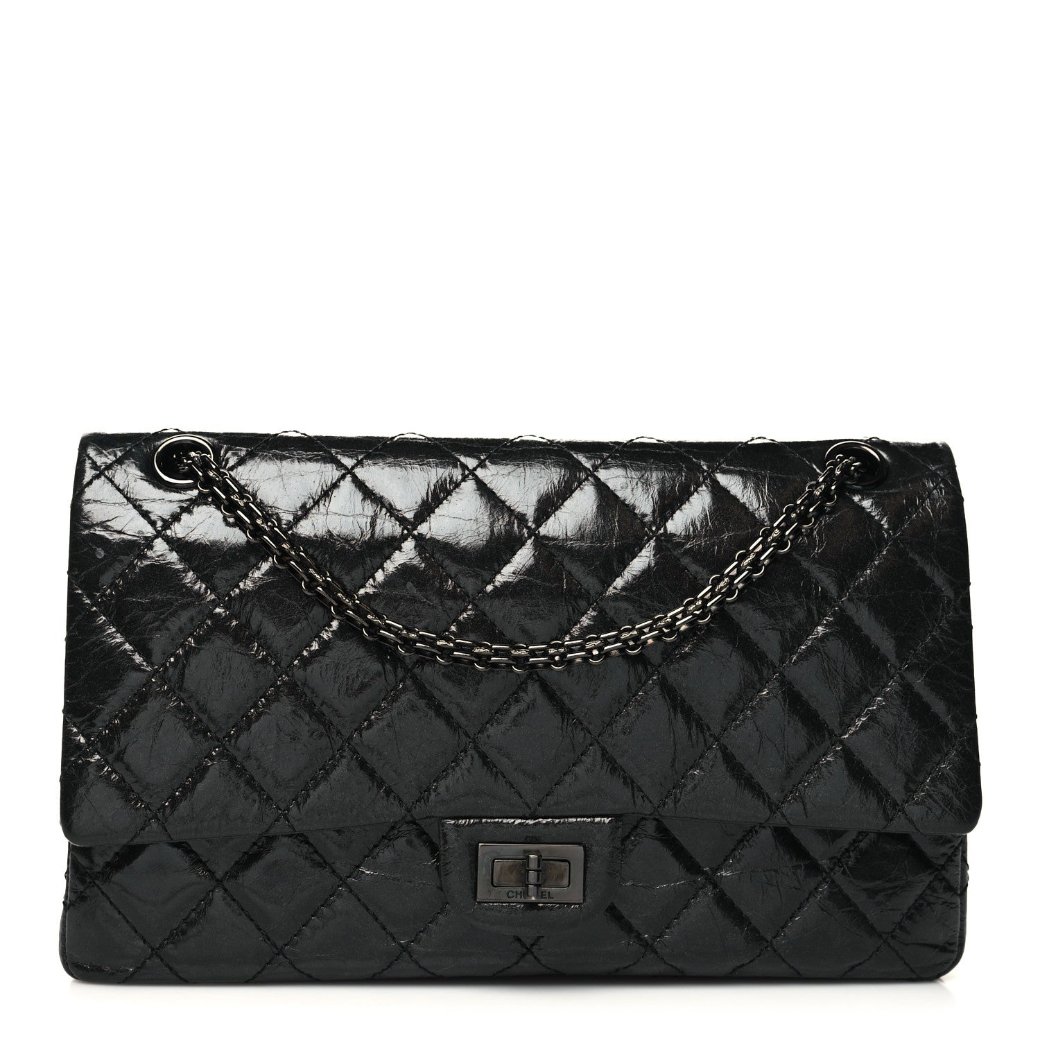 Chanel Glazed Calfskin Quilted 2.55 Reissue 226 Flap So Black 1 of 10