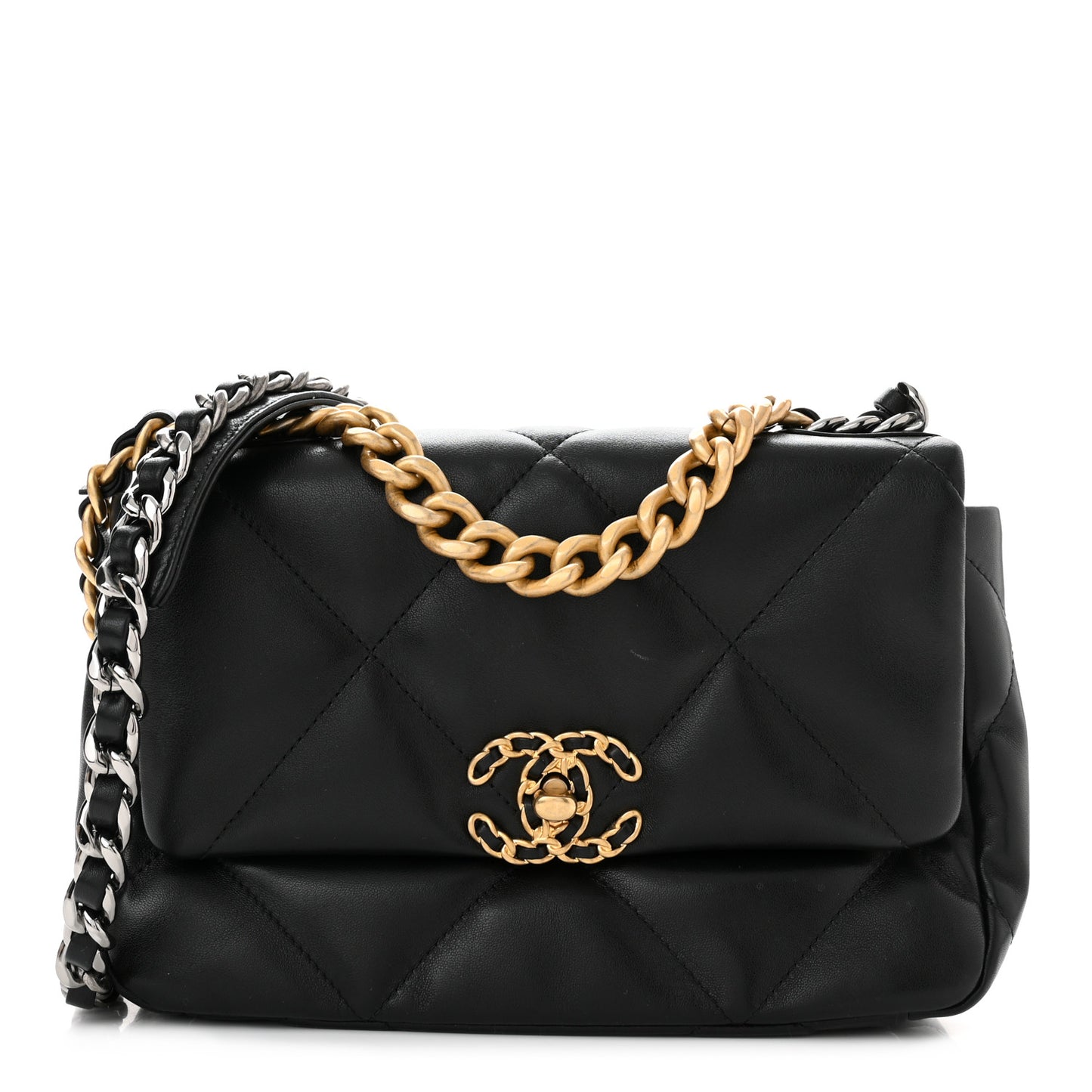 Lambskin Quilted Medium Chanel 19 Flap Black