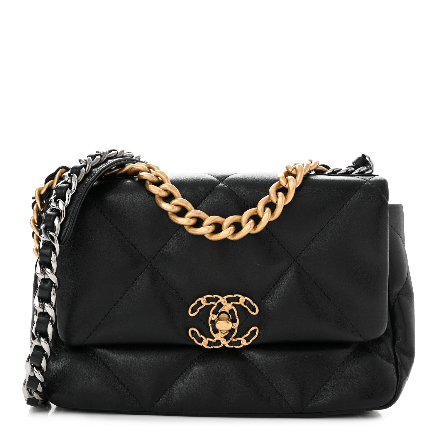 Chanel Lambskin Quilted Medium Chanel 19 Flap Black 1 of 10