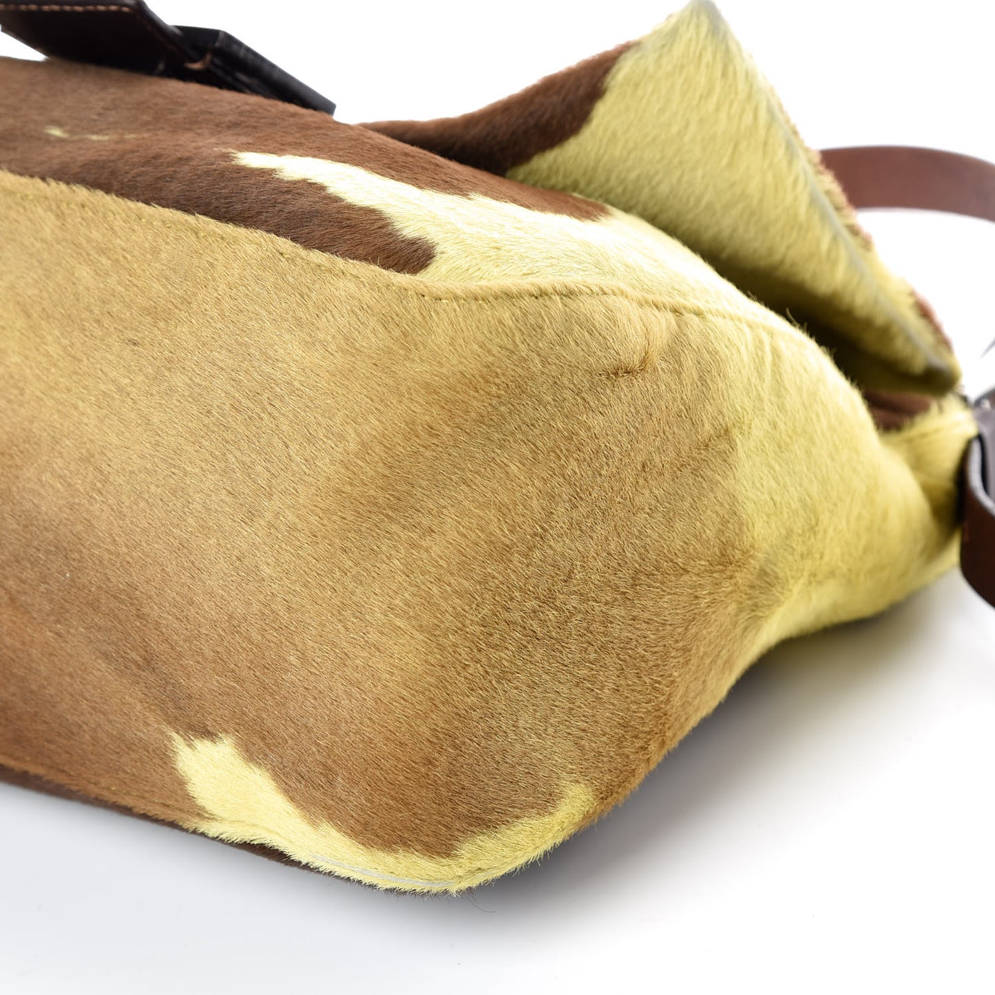 Calf Hair Mama Baguette Yellow Brown
