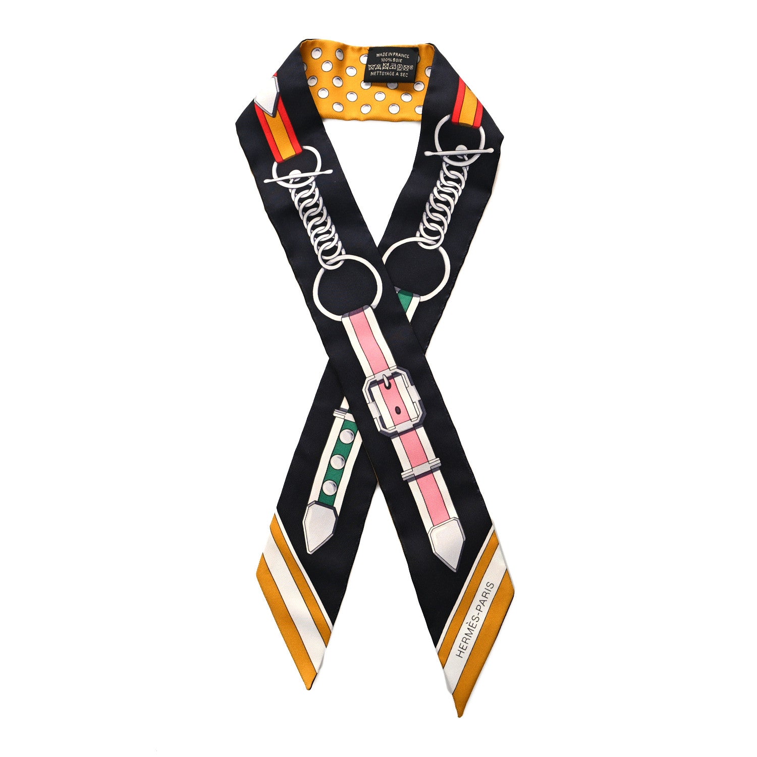 Hermes Silk Grand Tralala Twilly Miel Black Multicolor 1 of 4
