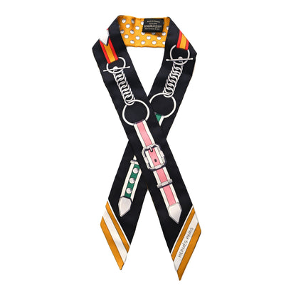 Hermes Silk Grand Tralala Twilly Miel Black Multicolor 1 of 4