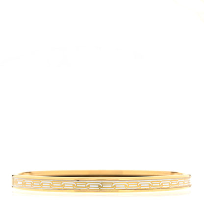 Hermes Enamel Printed Reaction En Chaines Extra Narrow Bracelet 70 White 1 of 5