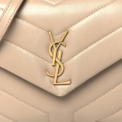 Saint Laurent Calfskin Y Quilted Monogram Toy Loulou Crossbody Bag Nude Powder 6 of 11