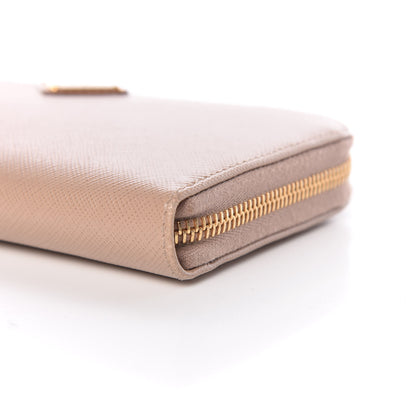 Prada Saffiano Triangle Zip Around Wallet Cammeo 9 of 10