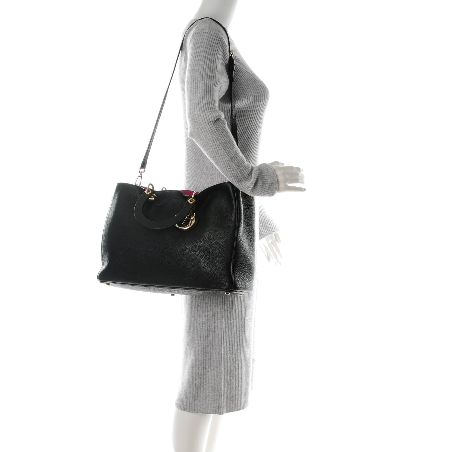 Christian Dior Bullcalf Diorissimo Large Black Rose Indien 2 of 9