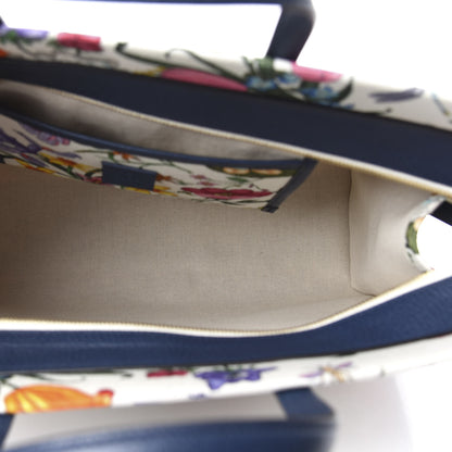 Gucci Canvas Large Flora Tote Navy Multicolor 5 of 10