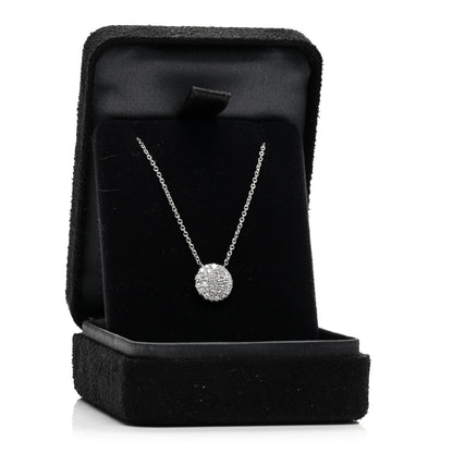 Tiffany 18k White Gold Diamond Metro Round Pendant Necklace 5 of 5