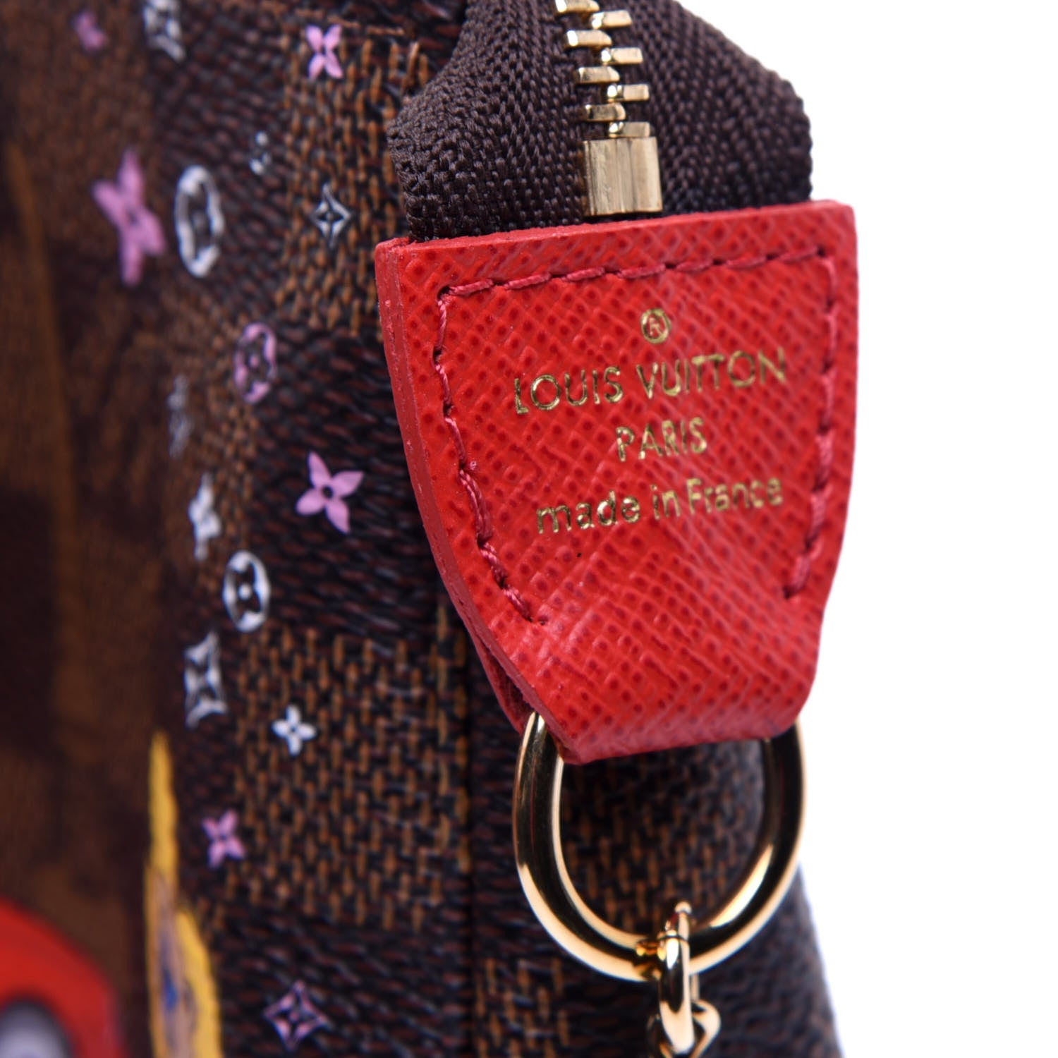 Louis Vuitton Damier Ebene 2019 Christmas Animation Mini Pochette Accessories Red 16 of 20
