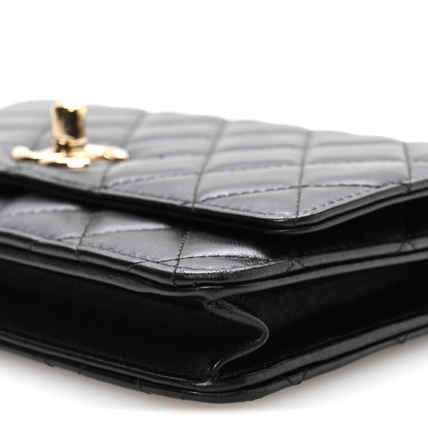 Chanel Lambskin Quilted Trendy CC Wallet On Chain WOC Black 10 of 11