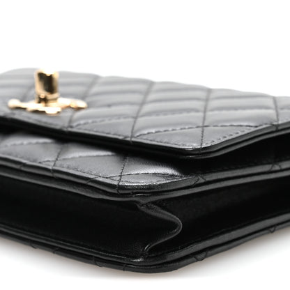 Chanel Lambskin Quilted Trendy CC Wallet On Chain WOC Black 10 of 11