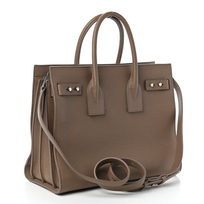 Saint Laurent Grained Calfskin Small Supple Sac De Jour Taupe 3 of 9