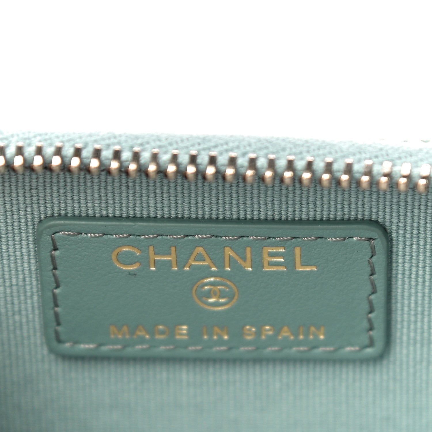 Chanel Caviar Quilted Zip Around Coin Purse Wallet Dark Green 8 of 11