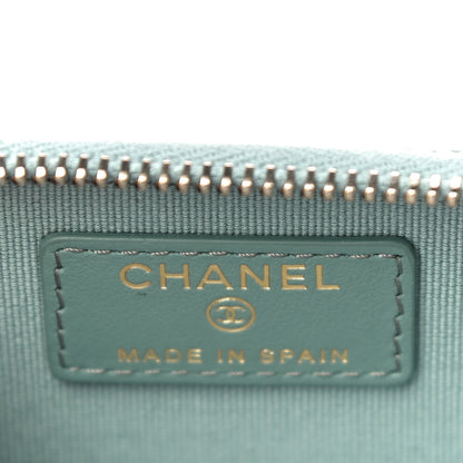 Chanel Caviar Quilted Zip Around Coin Purse Wallet Dark Green 8 of 11