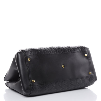 Gucci Soft Guccissima Signature Top Handle Tote Bag Black 4 of 14