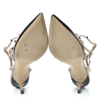 Valentino Garavani Patent Nappa Rockstud Ankle Strap 65mm Pumps 37.5 Black Poudre 6 of 7