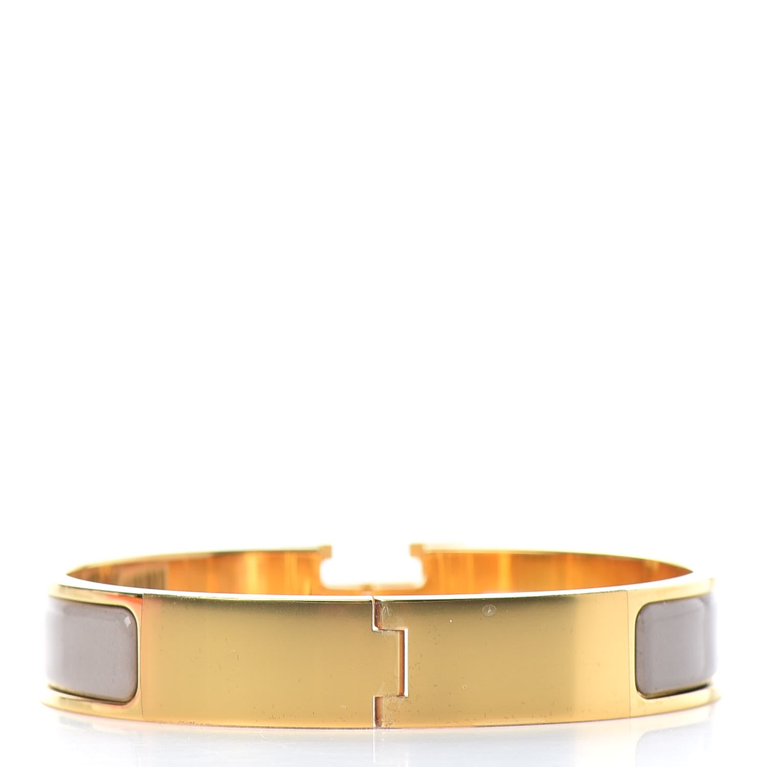 Hermes Enamel Narrow Clic Clac H Bracelet GM Marron Glace 3 of 4