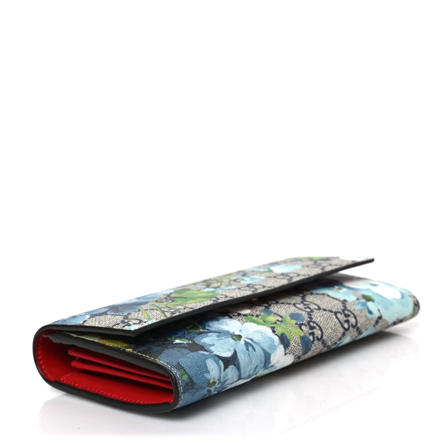 GG Supreme Monogram Blooms Continental Wallet Blue