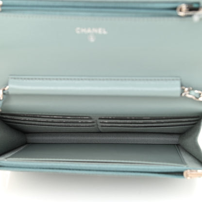 Chanel Caviar Quilted Wallet On Chain WOC Light Blue 5 of 12