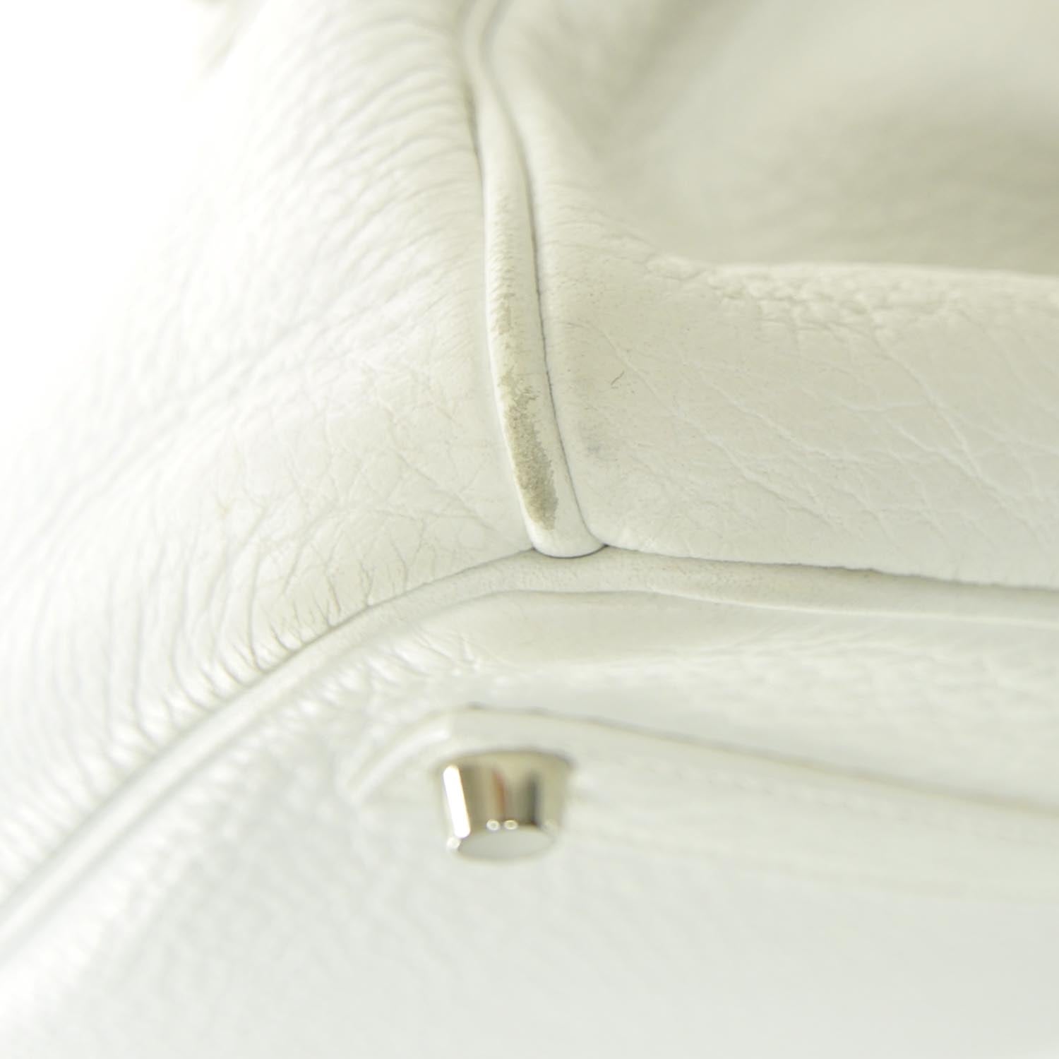 Hermes Taurillon Clemence Birkin 35 White 6 of 11