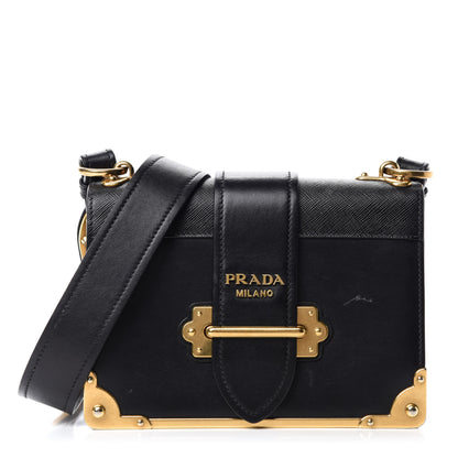 Prada City Calf Saffiano Cahier Bag Black 1 of 9