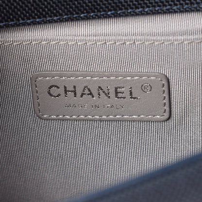 Chanel Canvas Quilted Medium Fluo Boy Flap Dark Navy Fuchsia Grey 5 of 9