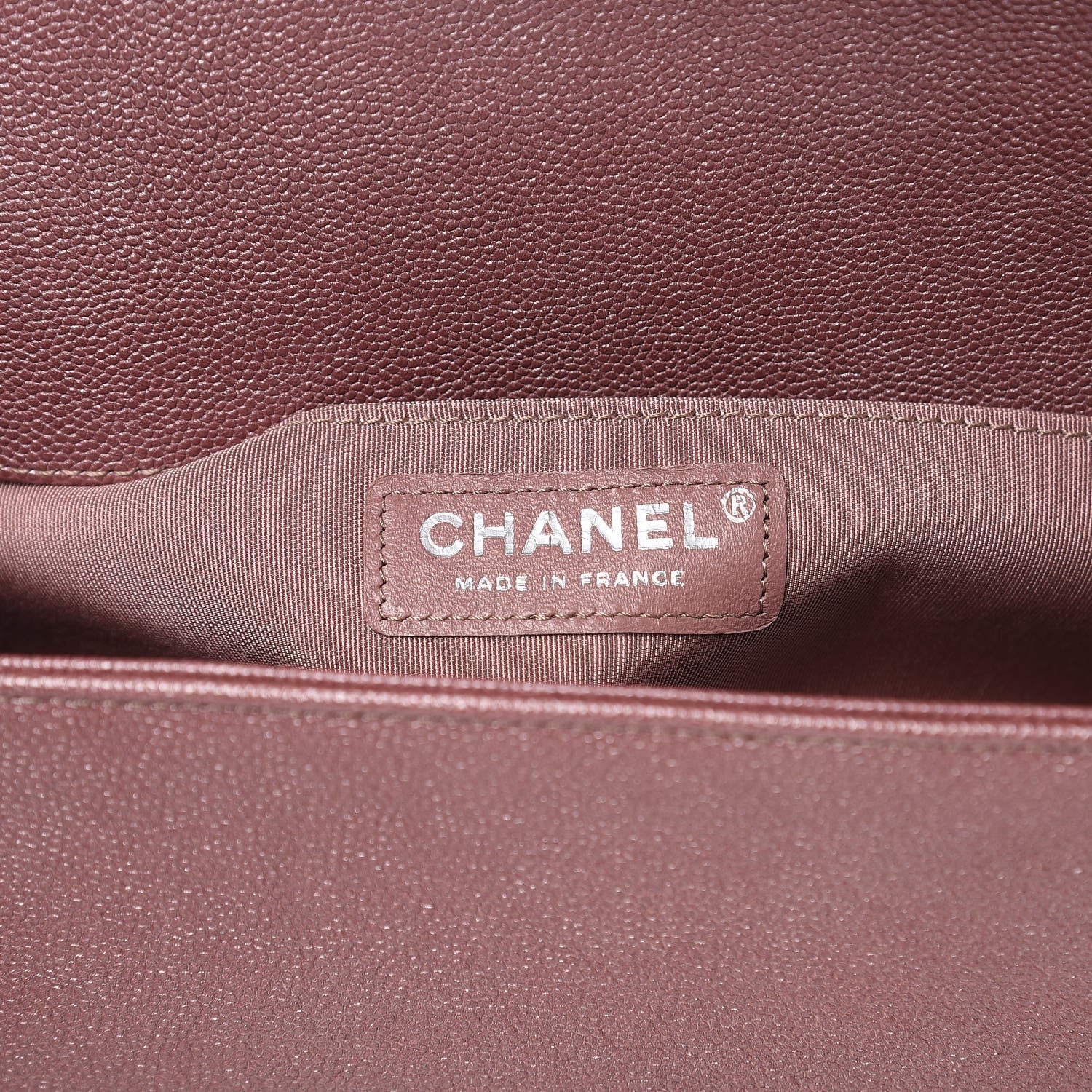 Chanel Metallic Caviar Chevron Quilted Medium Boy Flap Dark Pink 6 of 9
