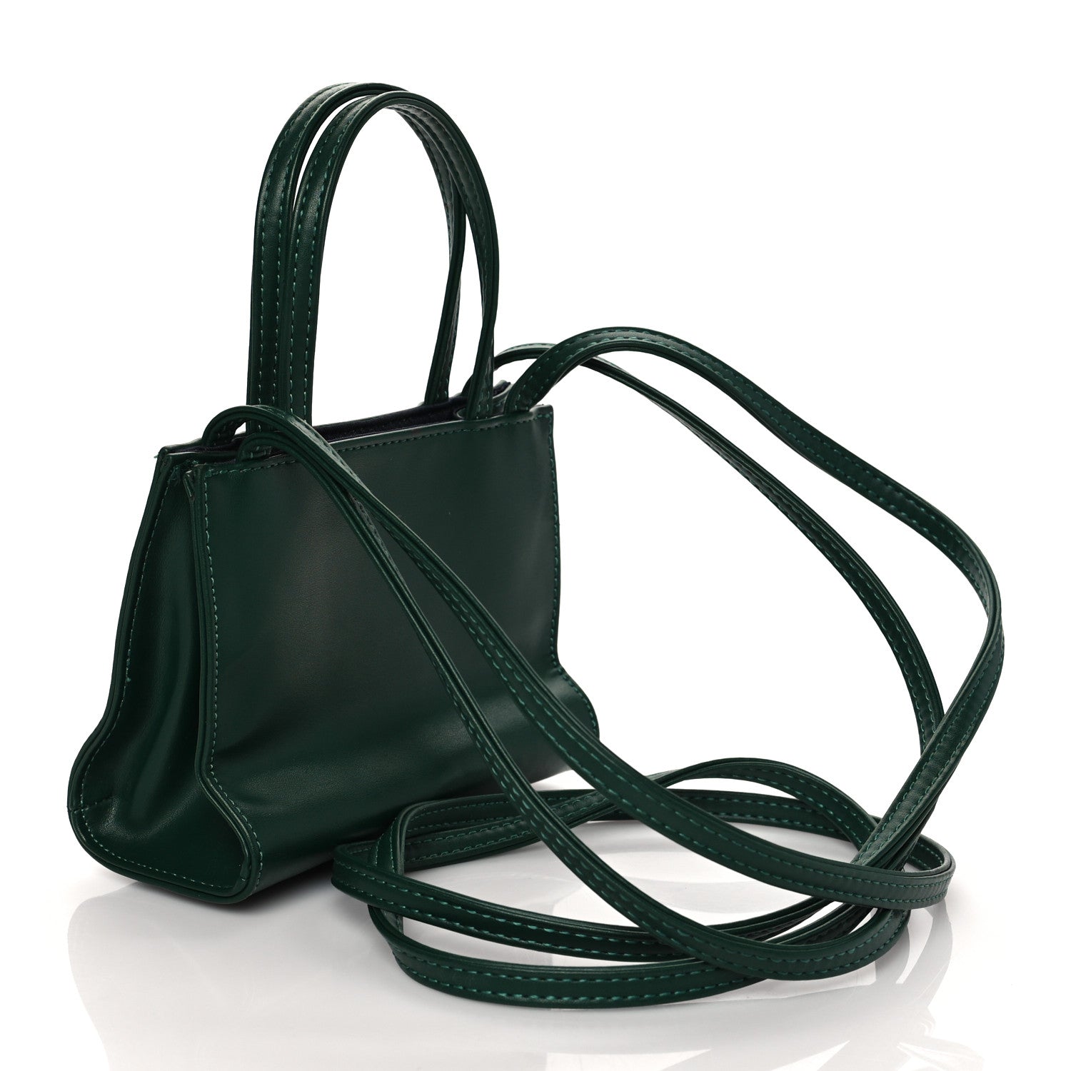 Telfar Vegan Leather Small Shopping Bag Dark Olive 3 of 10