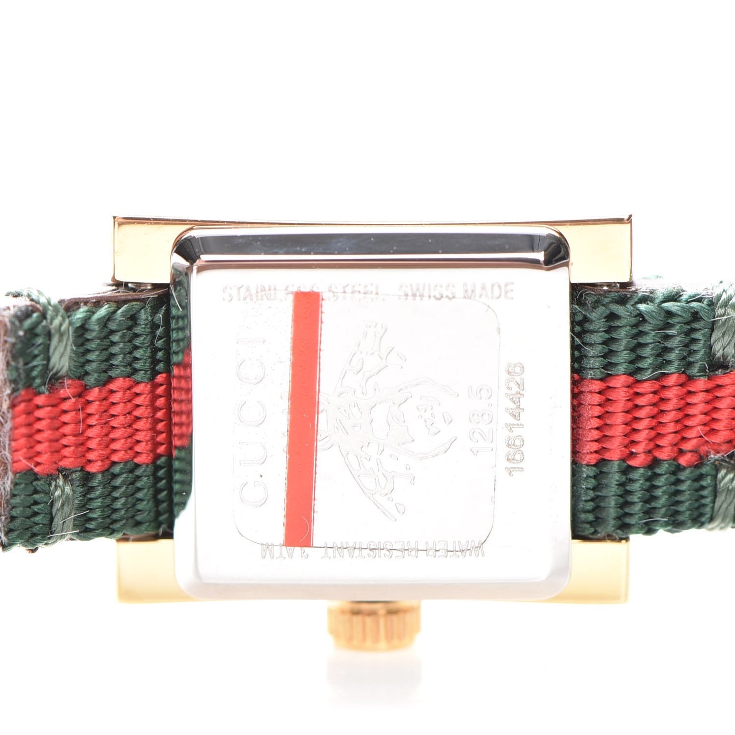 Stainless Steel Nylon 14mm Web G-Frame Square Double Wrap Quartz Watch Green