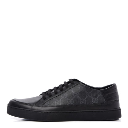Gucci GG Supreme Monogram Mens Low Top Sneakers 8.5 Black 1 of 11