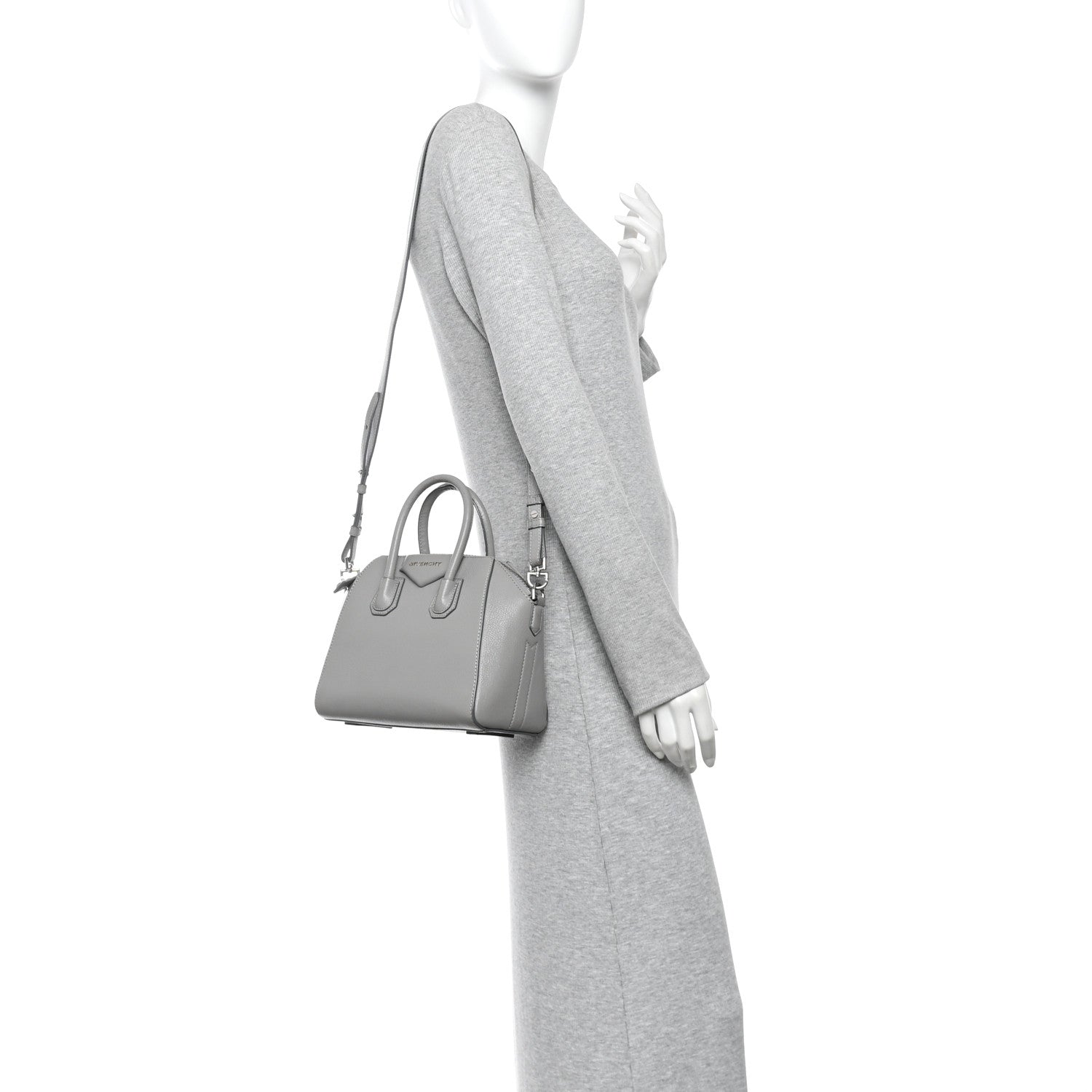 Givenchy Sugar Goatskin Mini Antigona Pearl Grey 2 of 16