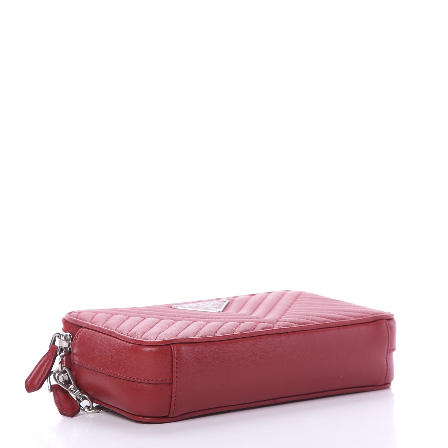 Nappa Impunture Diagramme Mini Double Zip Chain Crossbody Bag Fuoco