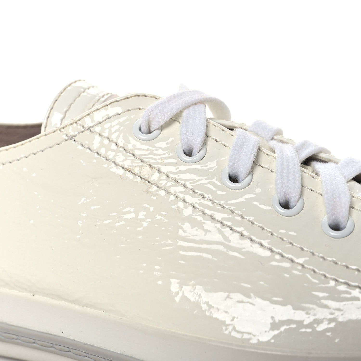 Miu Miu Naplak Crystal Low Top Sneakers 38 Bianco 9 of 10
