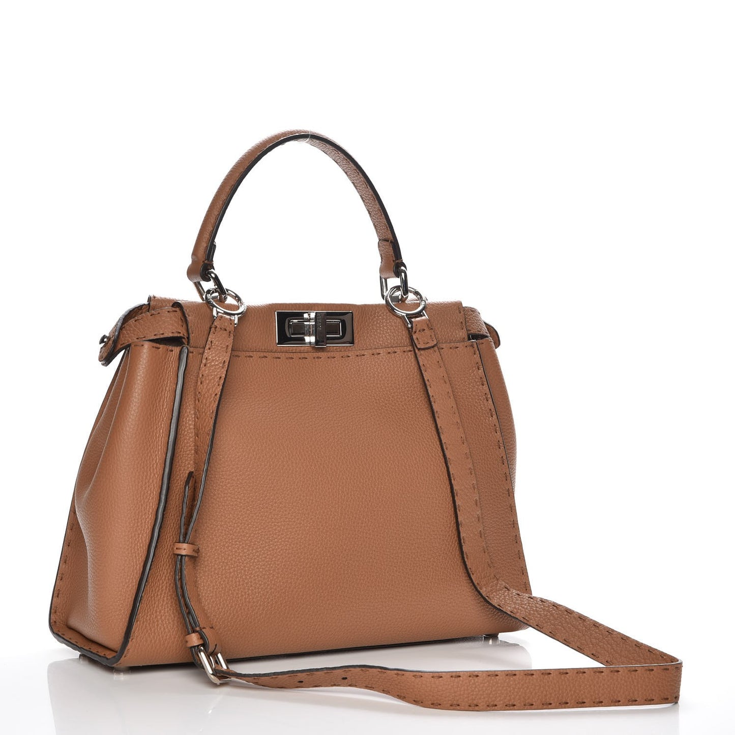 Cuoio Romano Selleria Bi-Color Medium Peekaboo Iconic Satchel Mou Deserto