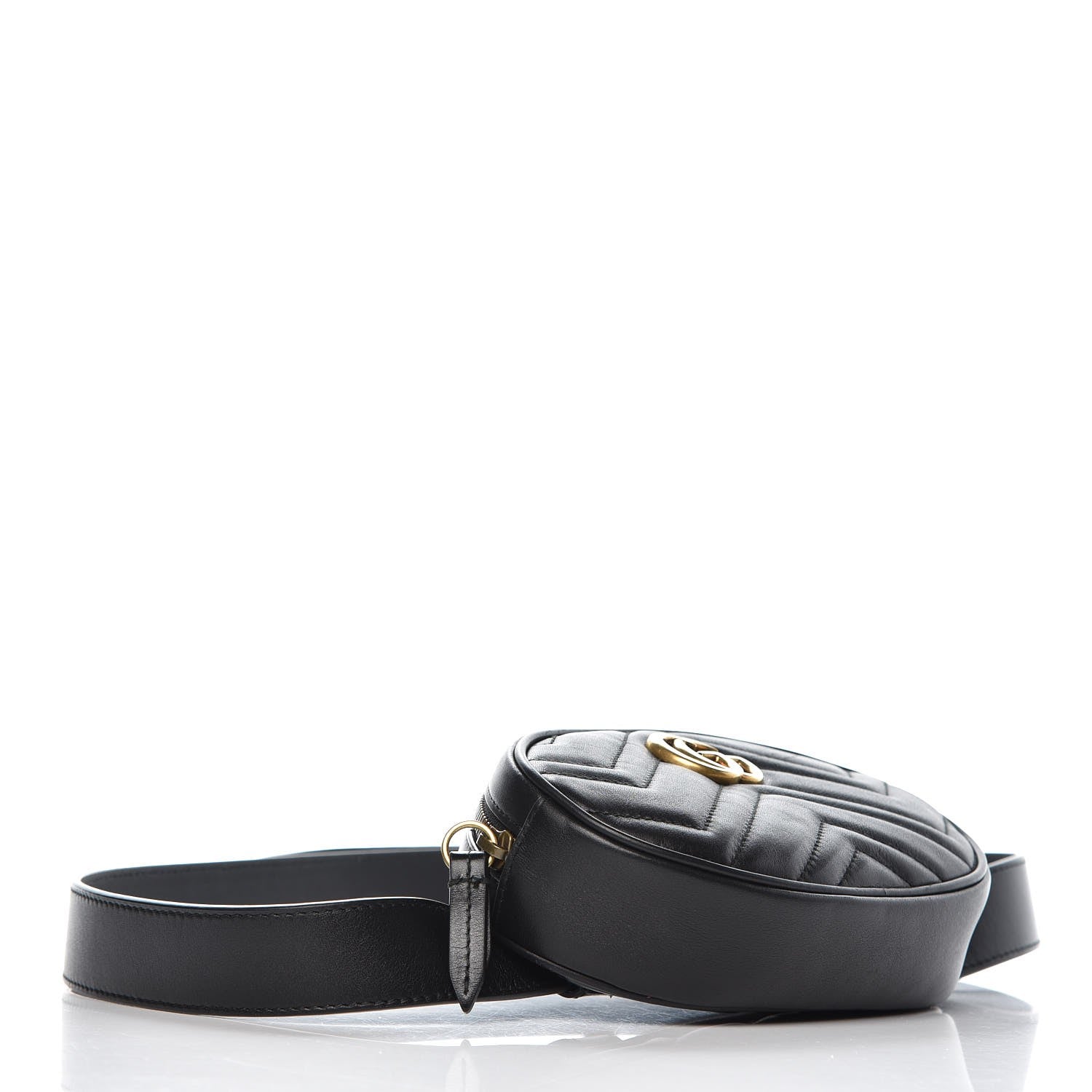 Gucci Calfskin Matelasse GG Marmont Belt Bag 105 42 Black 4 of 7