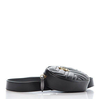 Gucci Calfskin Matelasse GG Marmont Belt Bag 105 42 Black 4 of 7