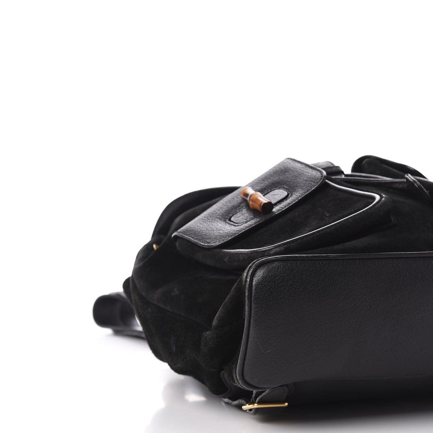 Suede Bamboo Backpack Black