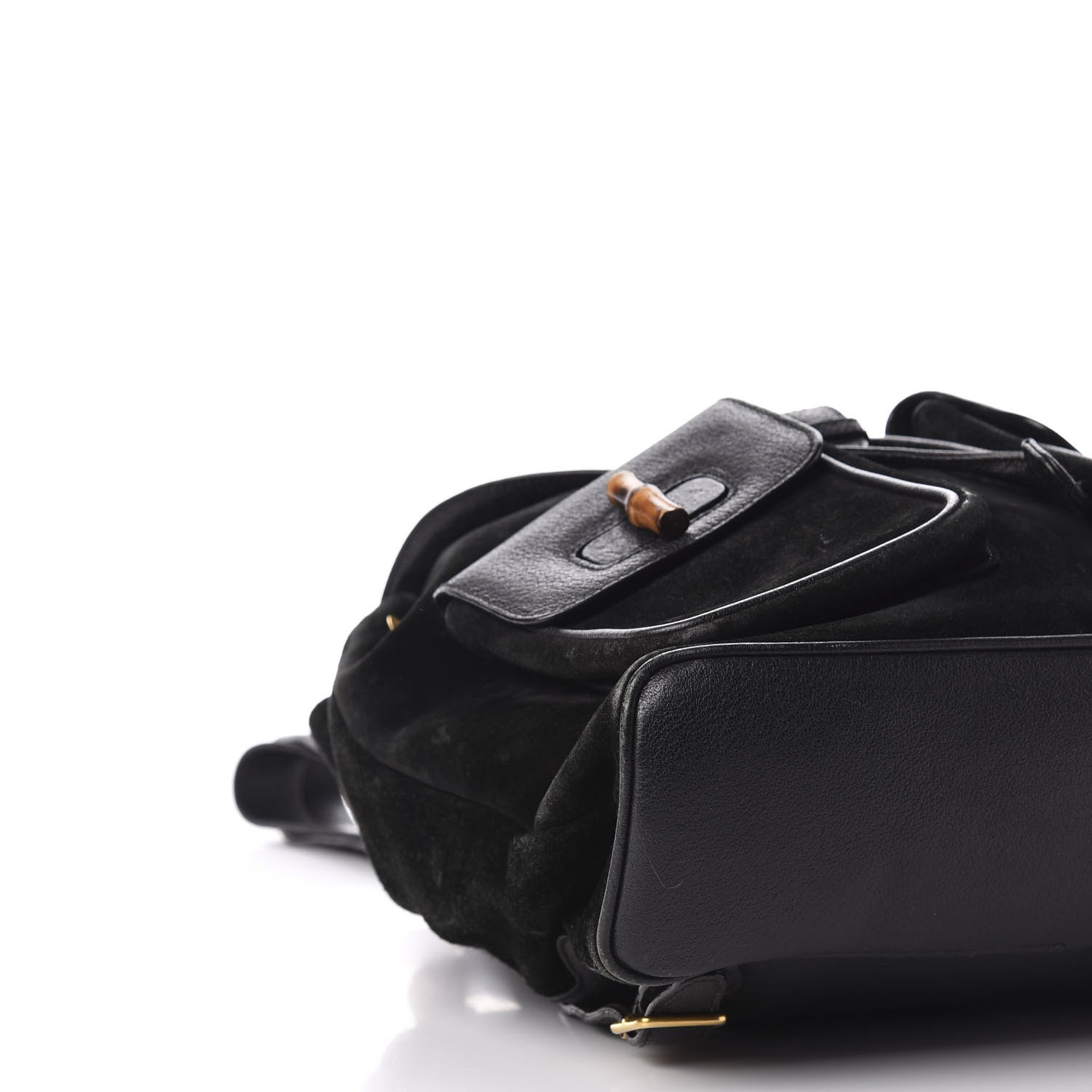 Gucci Suede Bamboo Backpack Black 7 of 11