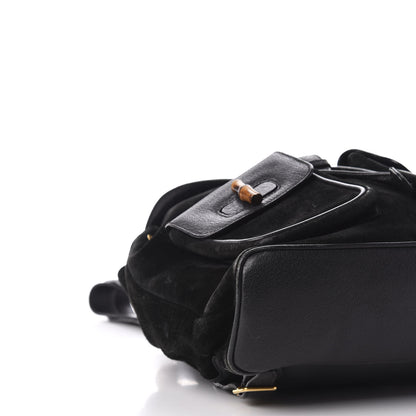Gucci Suede Bamboo Backpack Black 7 of 11